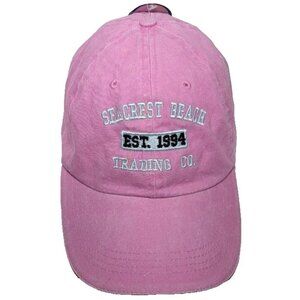 Seacrest Beach Baseball Hat Embroidered Cap Pink Strapback Adjust Old Dock NWT